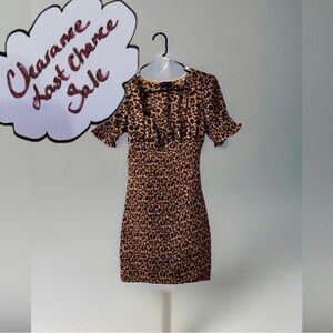 MAJORELLE Women’s S Leopard Print Elastic Body Mini Dress